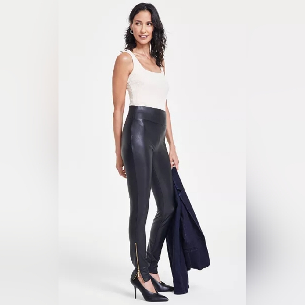 88. NWT - INC International Concepts - Mid-Rise Skinny Faux-Leather Pants